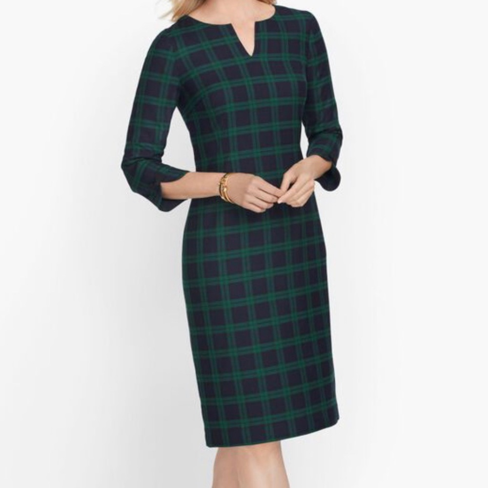 Black Watch Plaid Shift Dress by Talbots